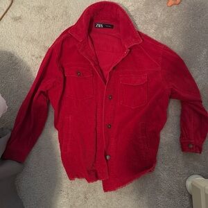 Zara Bold Red Corduroy Jacket